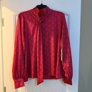 NWT Worthington Bow Tie Blouse (Pink)